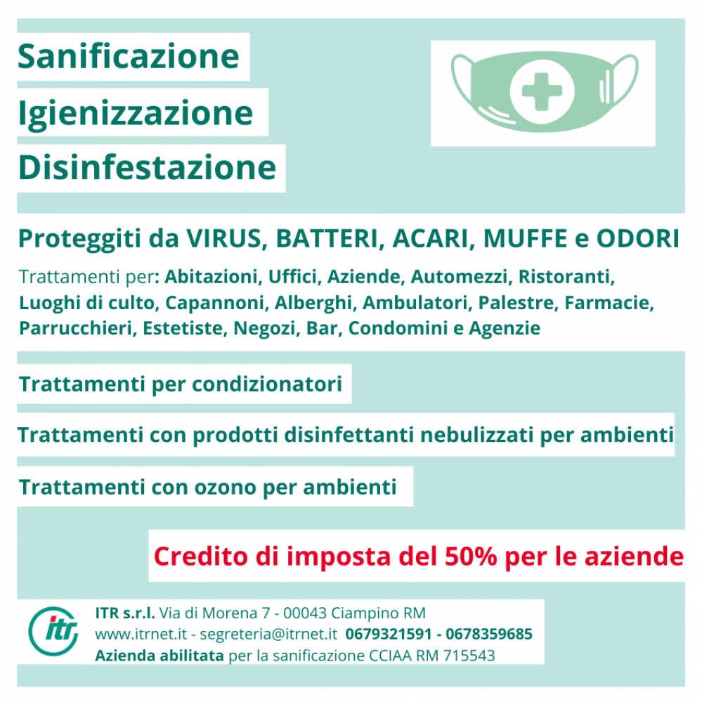 Sanificazione ditte, negozi e ambienti di lavoro a Roma